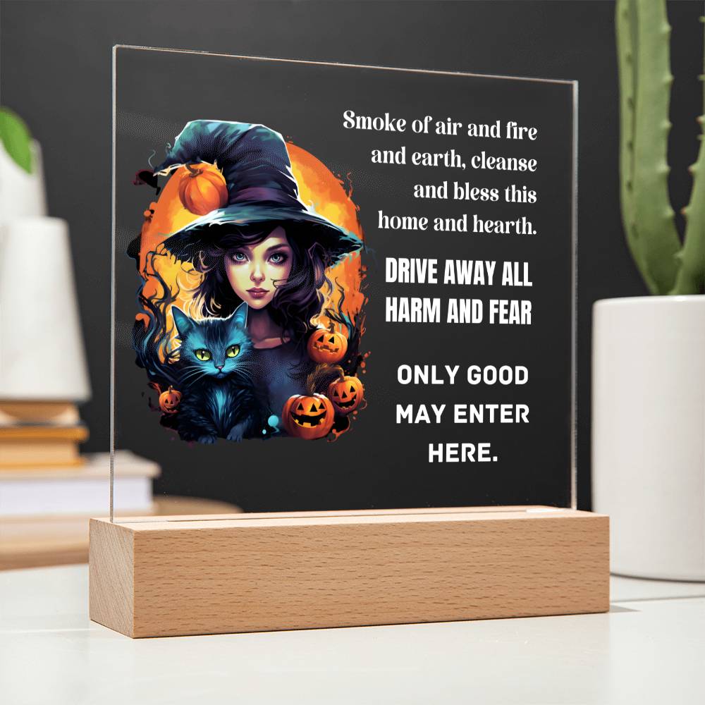 Halloween Home Decor Gift, Premium Acrylic Keepsake with Built-in LED Lights