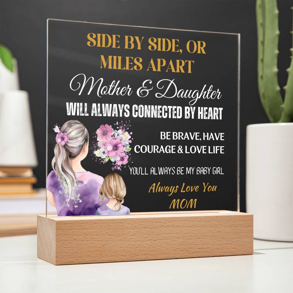 Gift for Daughter, Premium Acrylic Keepsake with Built-in LED Lights - Side By Side