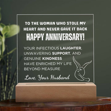 Gift for Wife, Premium Acrylic Keepsake with Built-in LED Lights - Stole My Heart