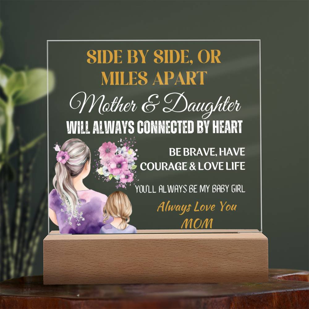 Gift for Daughter, Premium Acrylic Keepsake with Built-in LED Lights - Side By Side