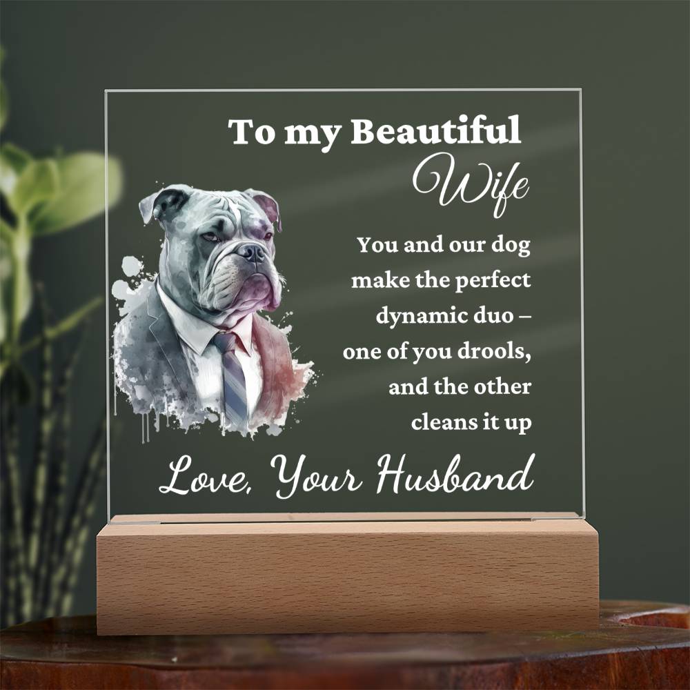 Perfect Dynamic Duo, Gift For Dog Lovers - Acrylic Keepsake with Built-in LED Lights