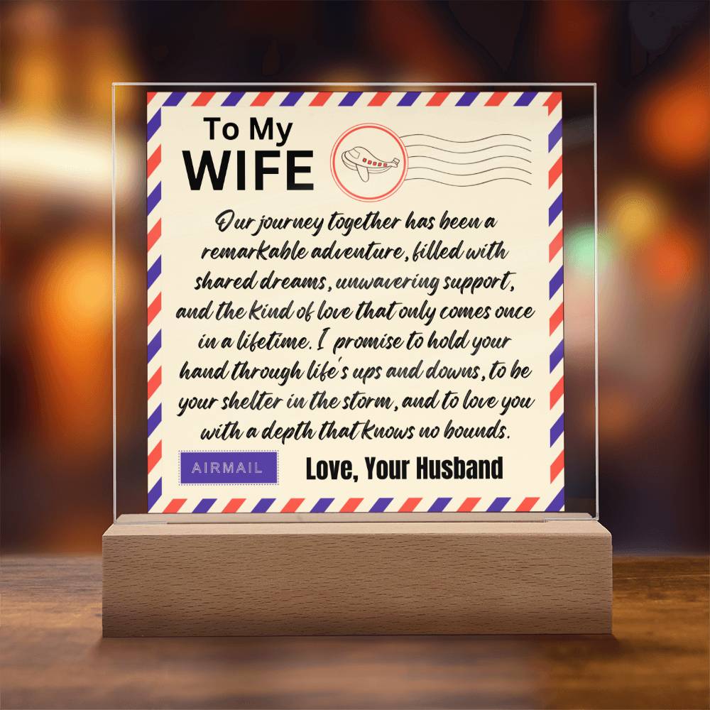 Gift for Wife, Premium Acrylic Keepsake with Built-in LED Lights - Our Journey Together