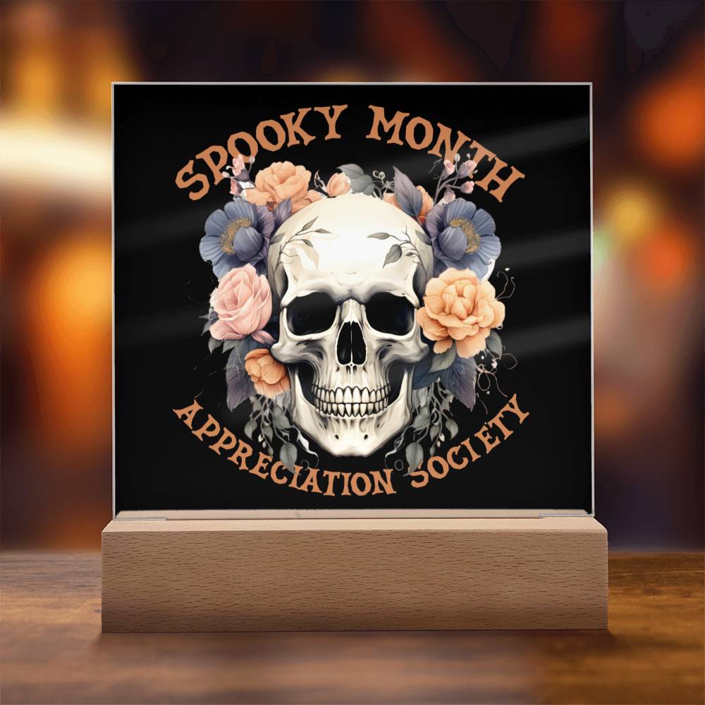 Spooky Month Halloween Home Decor, Premium Acrylic with Built-in LED Lights