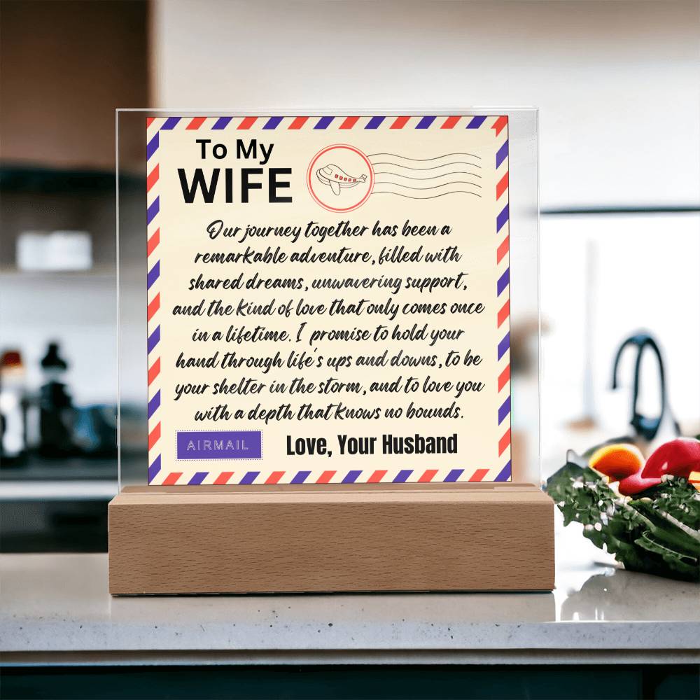 Gift for Wife, Premium Acrylic Keepsake with Built-in LED Lights - Our Journey Together