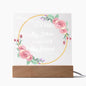 Gift for Sister, Premium Acrylic Keepsake on Wooden Base with Built-in Colorful LED Lights