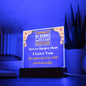 Gift for Sister, Premium Acrylic Keepsake on Wooden Base with Built-in Colorful LED Lights