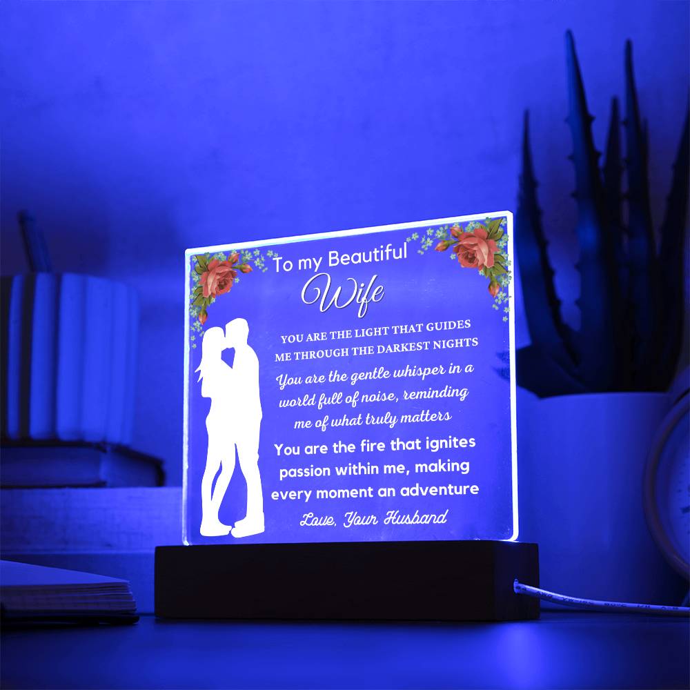 Gift for Wife, Premium Acrylic Keepsake with Built-in LED Lights - You Are The Light