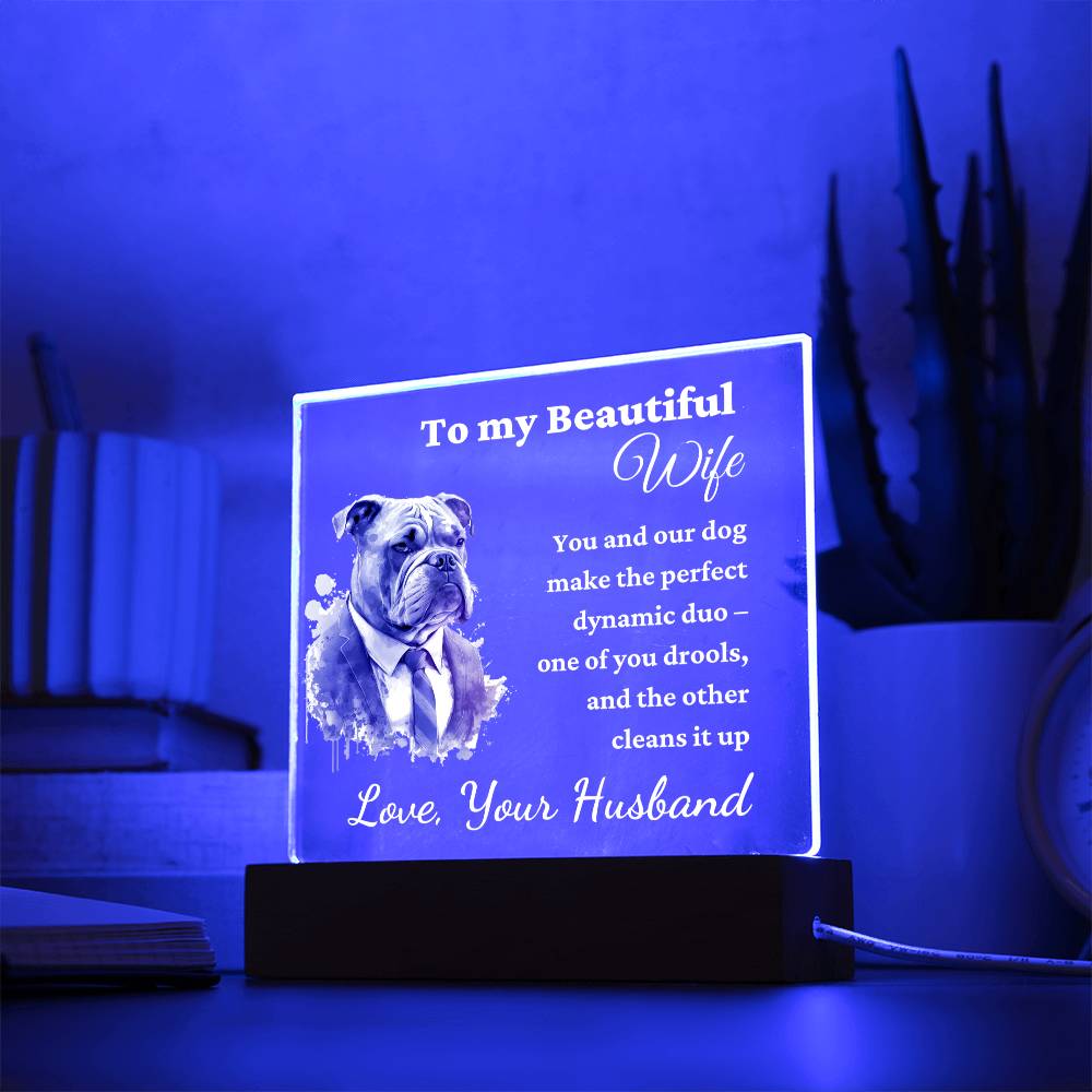 Perfect Dynamic Duo, Gift For Dog Lovers - Acrylic Keepsake with Built-in LED Lights