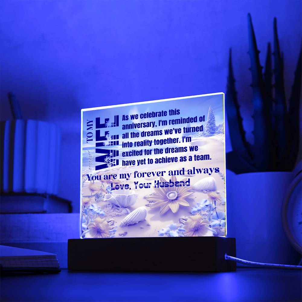 Gift for Wife, Premium Acrylic Keepsake with Built-in LED Lights - As We Celebrate