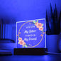 Gift for Sister, Premium Acrylic Keepsake on Wooden Base with Built-in Colorful LED Lights