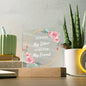 Gift for Sister, Premium Acrylic Keepsake on Wooden Base with Built-in Colorful LED Lights