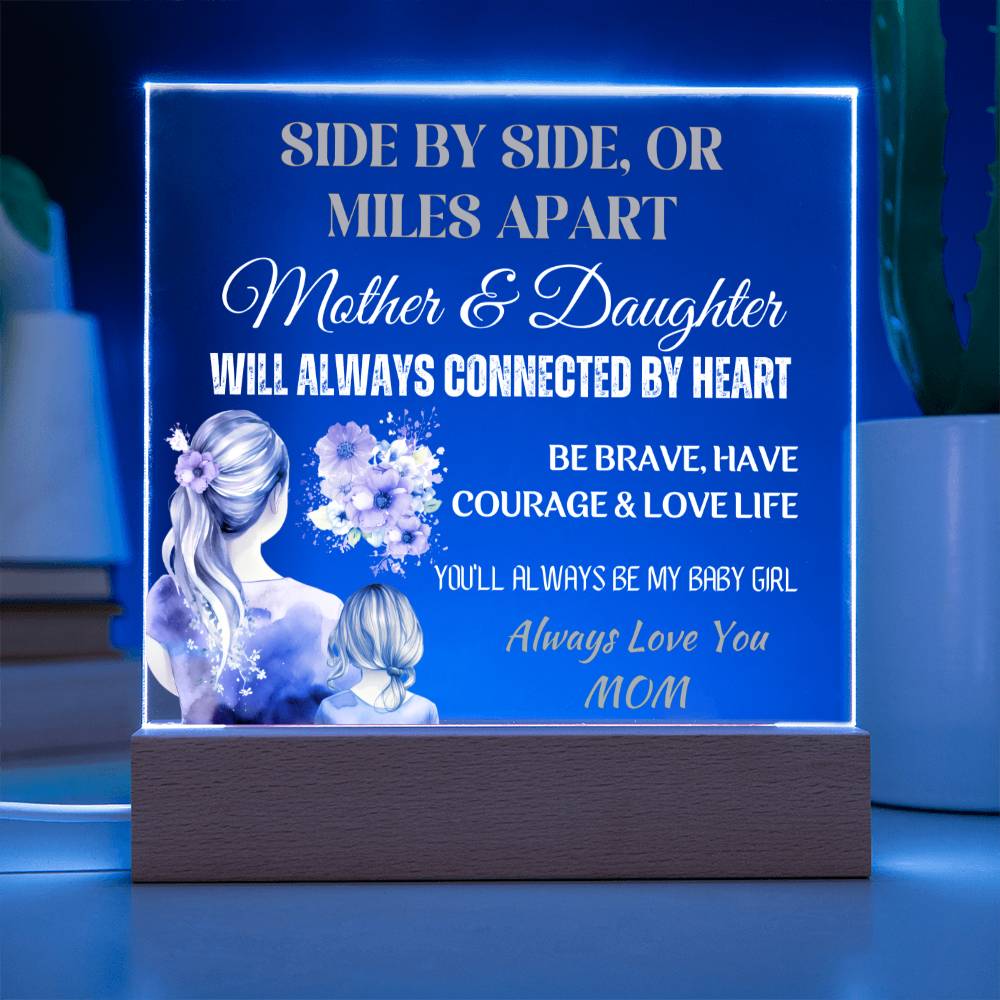 Gift for Daughter, Premium Acrylic Keepsake with Built-in LED Lights - Side By Side