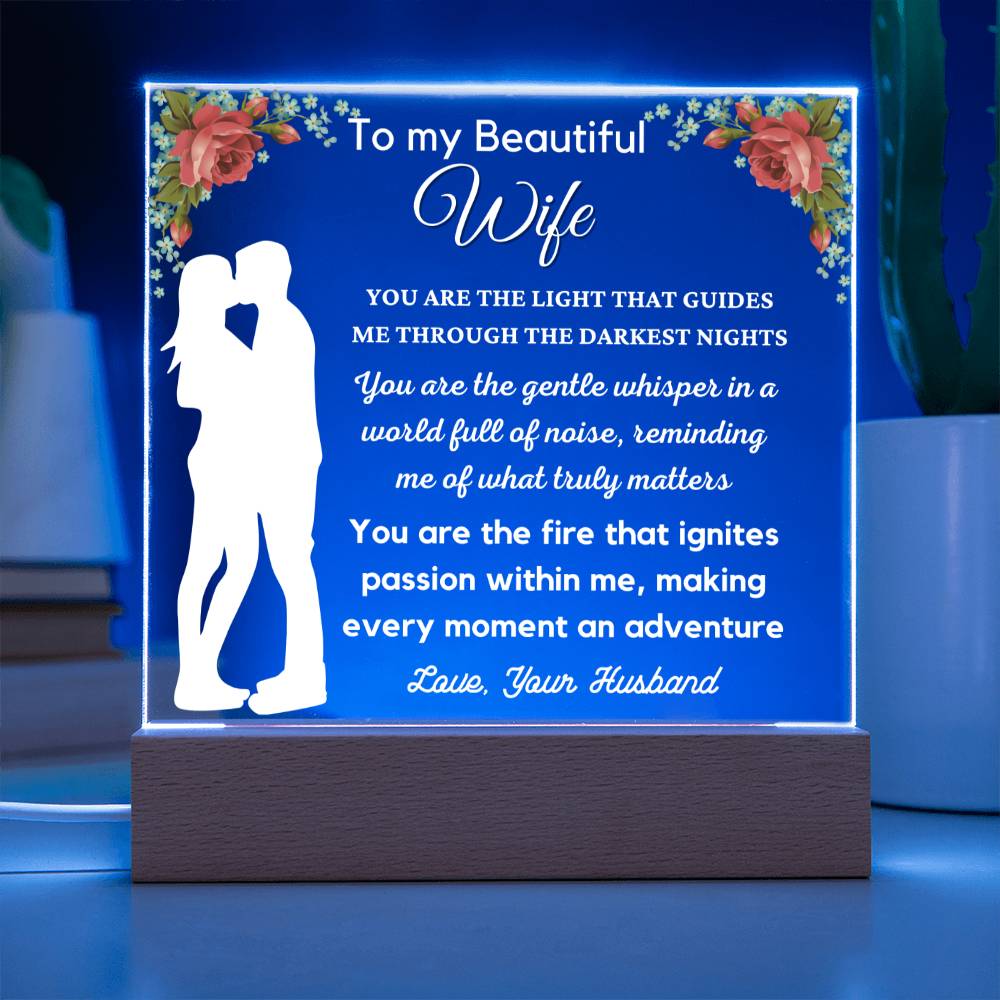 Gift for Wife, Premium Acrylic Keepsake with Built-in LED Lights - You Are The Light