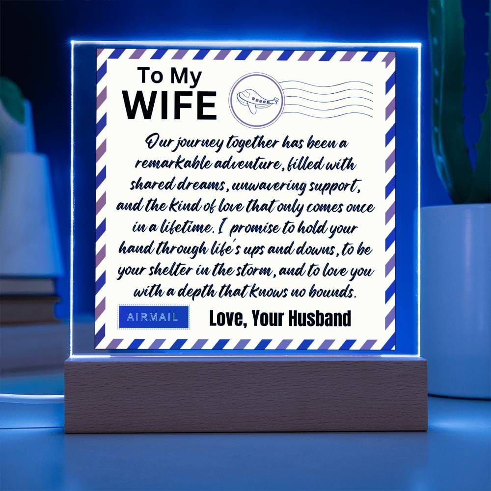 Gift for Wife, Premium Acrylic Keepsake with Built-in LED Lights - Our Journey Together