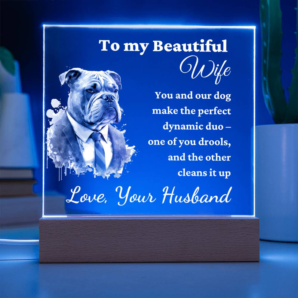 Perfect Dynamic Duo, Gift For Dog Lovers - Acrylic Keepsake with Built-in LED Lights