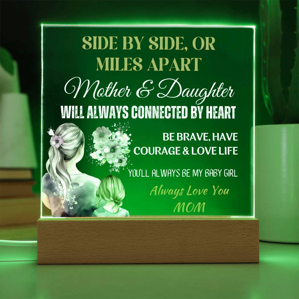 Gift for Daughter, Premium Acrylic Keepsake with Built-in LED Lights - Side By Side