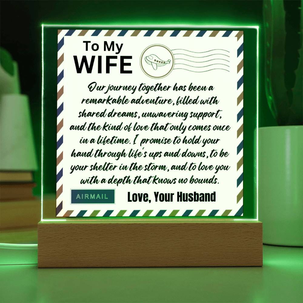 Gift for Wife, Premium Acrylic Keepsake with Built-in LED Lights - Our Journey Together