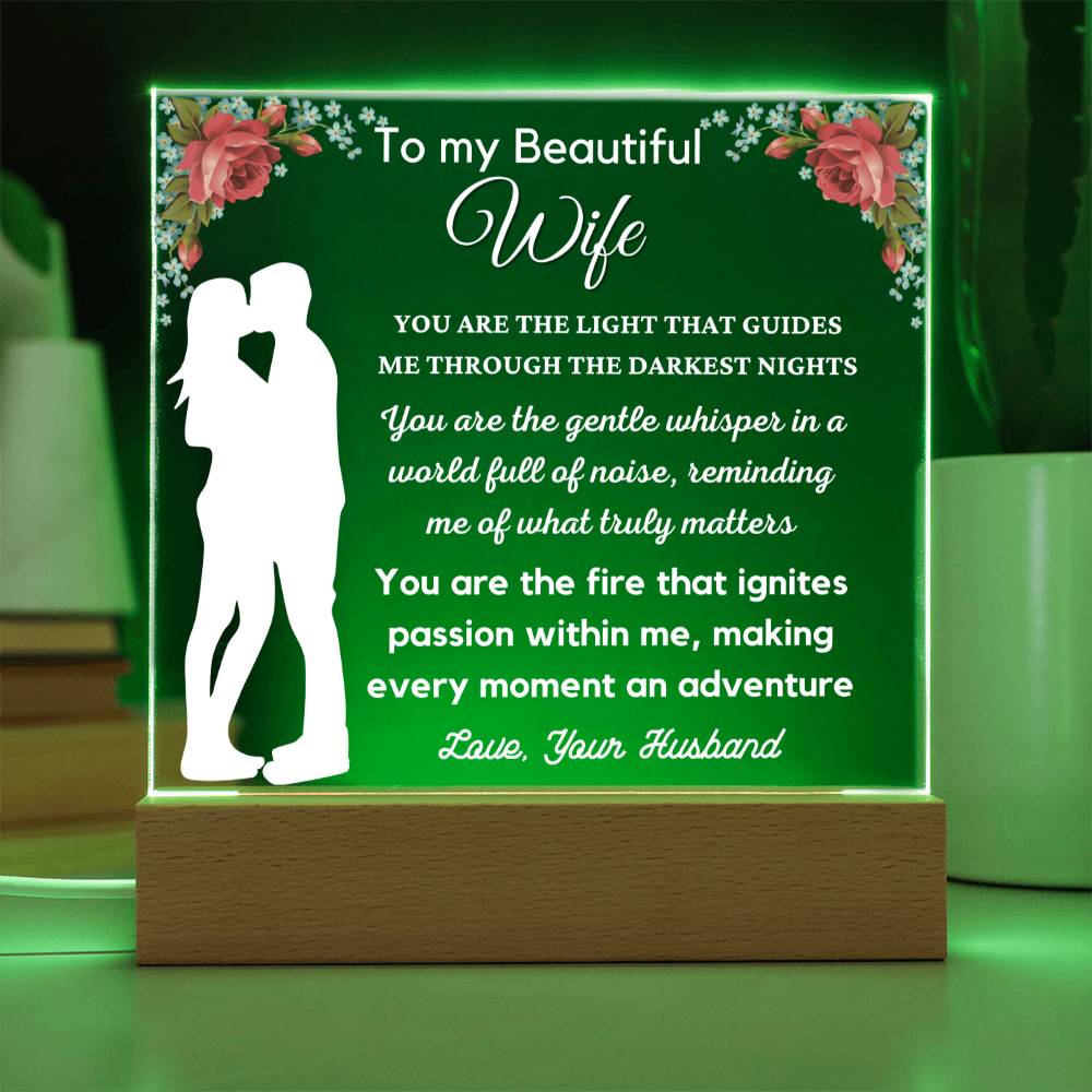 Gift for Wife, Premium Acrylic Keepsake with Built-in LED Lights - You Are The Light
