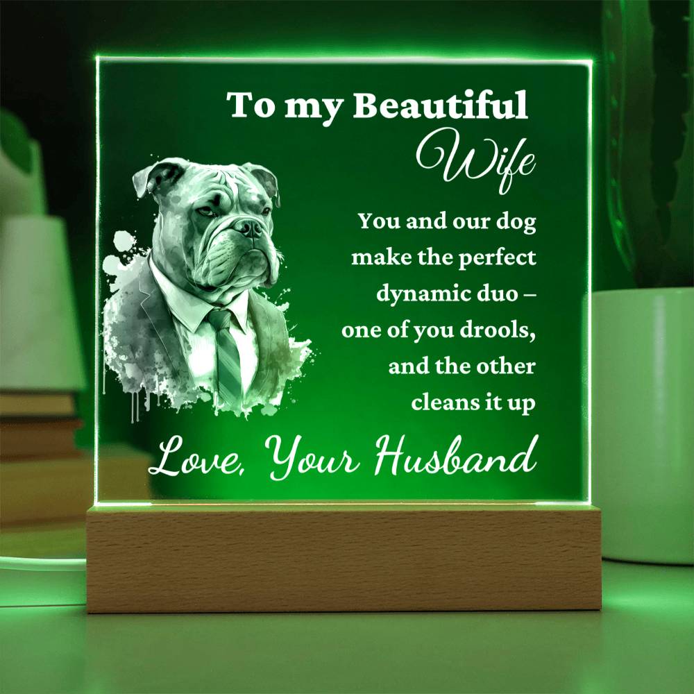 Perfect Dynamic Duo, Gift For Dog Lovers - Acrylic Keepsake with Built-in LED Lights