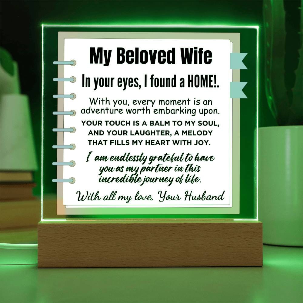 Gift for Wife, Premium Acrylic Keepsake with Built-in LED Lights - In Your Eyes