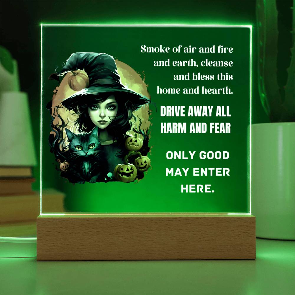 Halloween Home Decor Gift, Premium Acrylic Keepsake with Built-in LED Lights