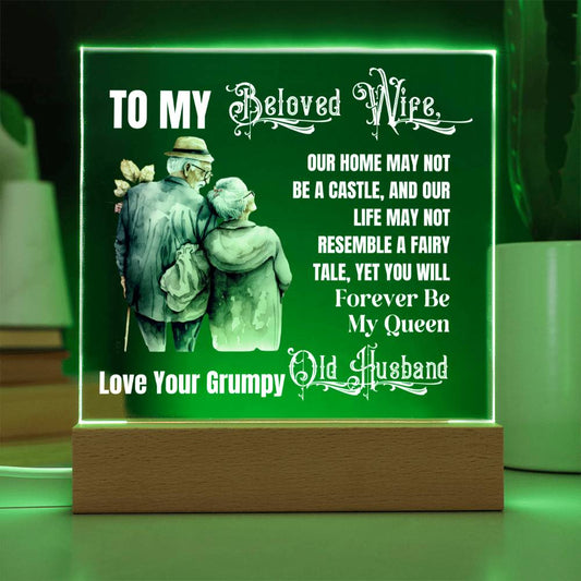 Gift for Wife, Premium Acrylic Keepsake with Built-in LED Lights