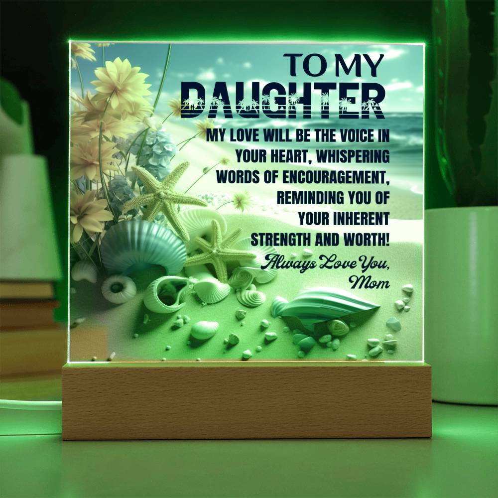 Voice In Your Heart - Gift for Daughter, Premium Acrylic Keepsake with Built-in LED Lights