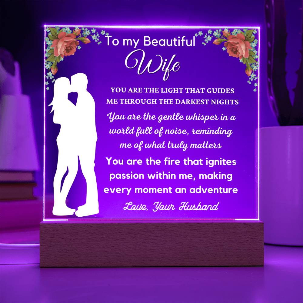 Gift for Wife, Premium Acrylic Keepsake with Built-in LED Lights - You Are The Light