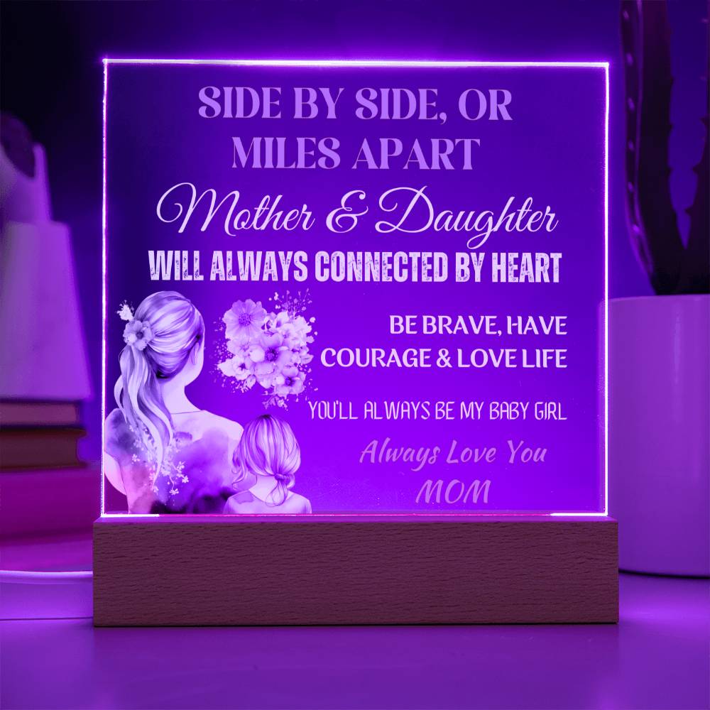 Gift for Daughter, Premium Acrylic Keepsake with Built-in LED Lights - Side By Side