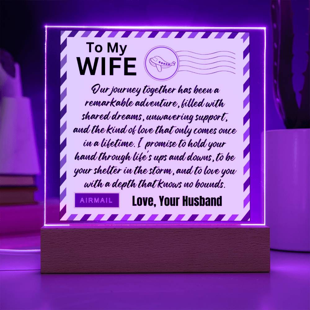 Gift for Wife, Premium Acrylic Keepsake with Built-in LED Lights - Our Journey Together