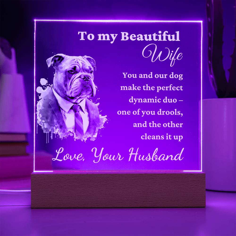 Perfect Dynamic Duo, Gift For Dog Lovers - Acrylic Keepsake with Built-in LED Lights