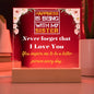 Gift for Sister, Premium Acrylic Keepsake on Wooden Base with Built-in Colorful LED Lights