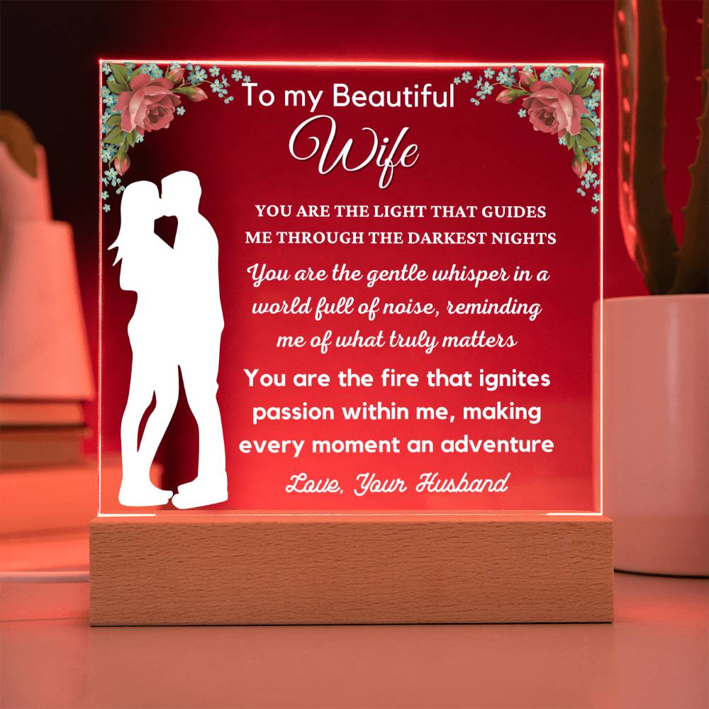 Gift for Wife, Premium Acrylic Keepsake with Built-in LED Lights - You Are The Light