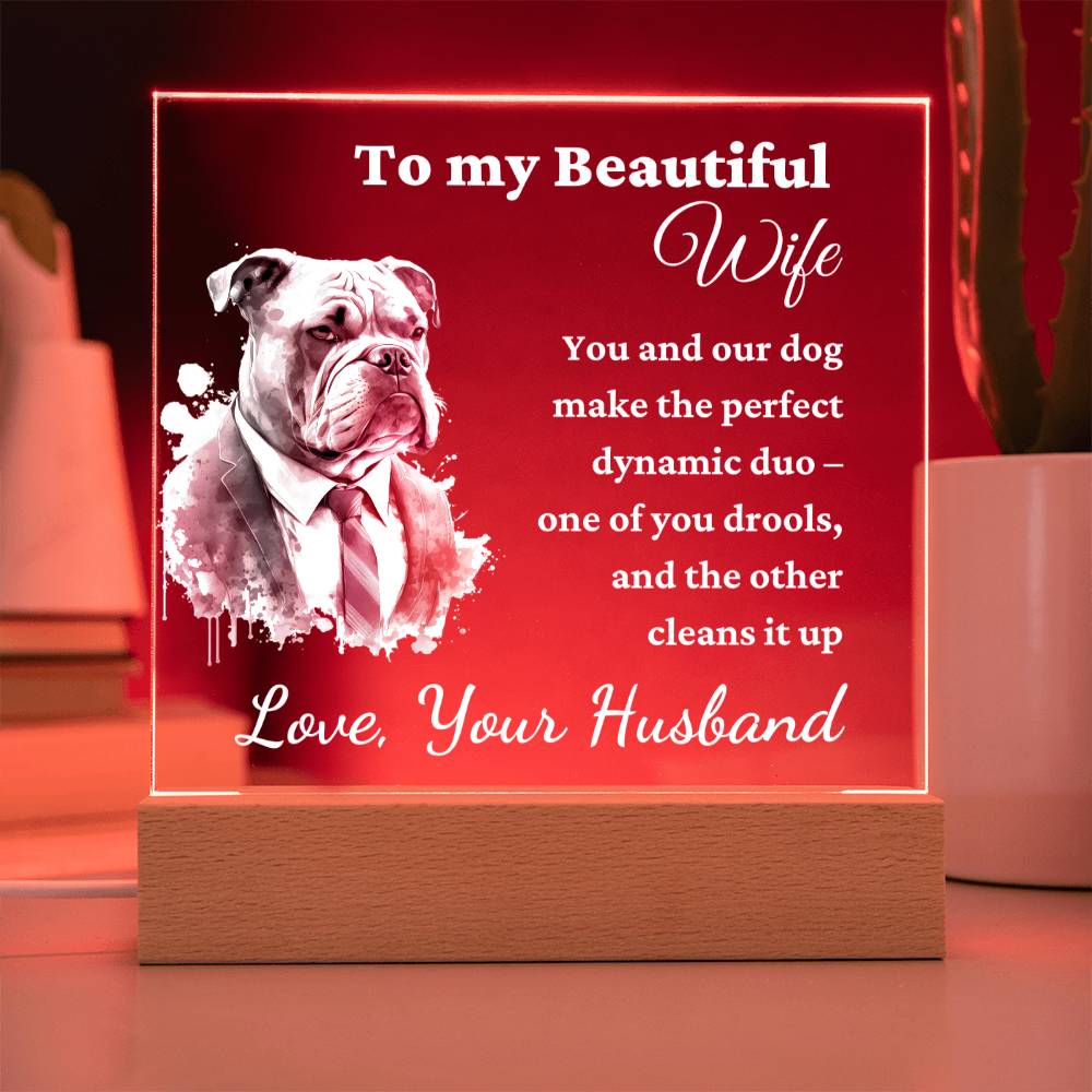 Perfect Dynamic Duo, Gift For Dog Lovers - Acrylic Keepsake with Built-in LED Lights