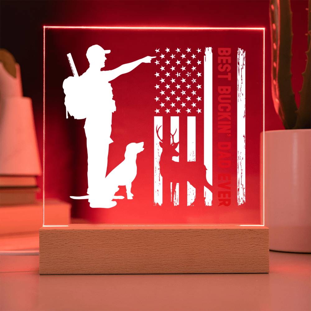 Hunters Gift For Dad, Premium Acrylic Home Décor with Built-in LED Lights