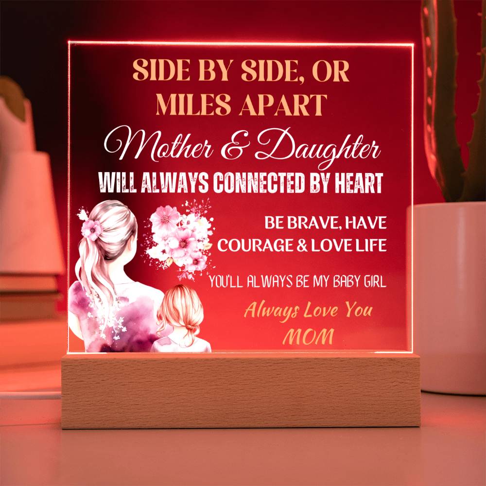 Gift for Daughter, Premium Acrylic Keepsake with Built-in LED Lights - Side By Side