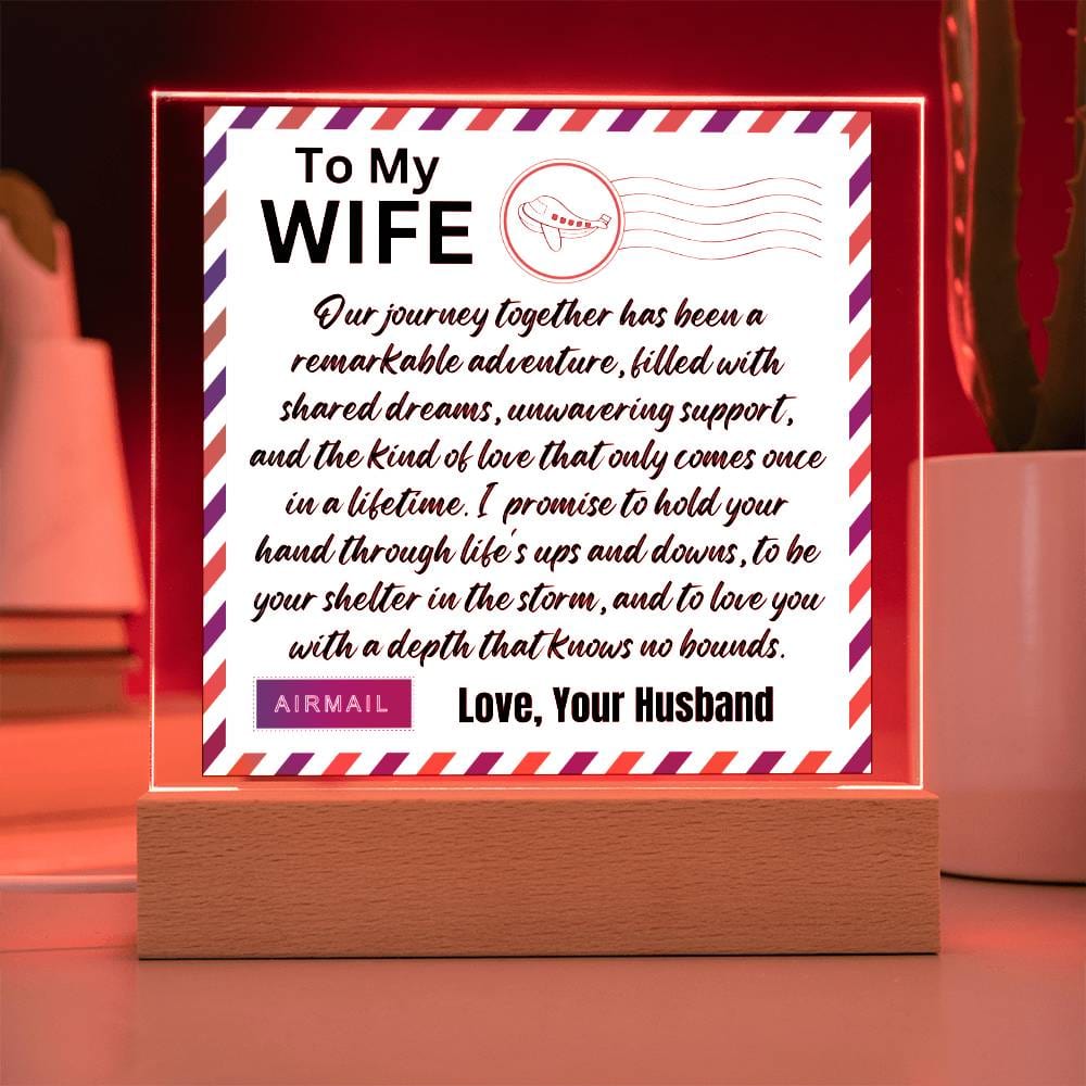 Gift for Wife, Premium Acrylic Keepsake with Built-in LED Lights - Our Journey Together