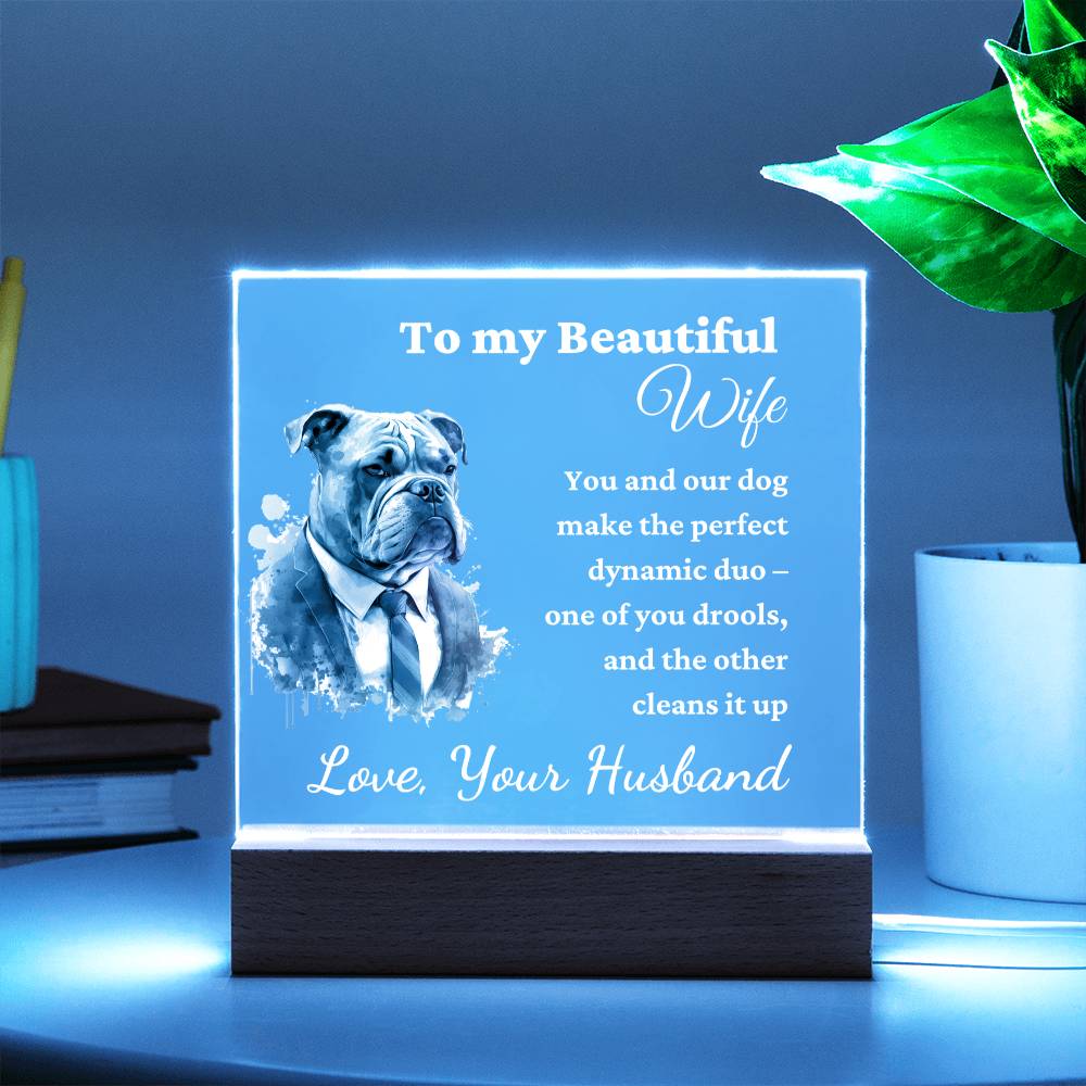 Perfect Dynamic Duo, Gift For Dog Lovers - Acrylic Keepsake with Built-in LED Lights