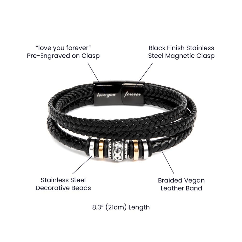 Fathers Day Gift Vegan Leather Bracelet - Music To My Soul