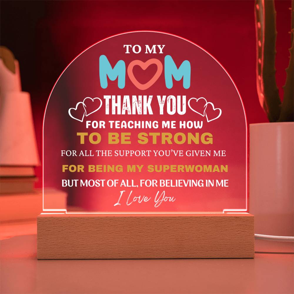 Mother's Day Gift, Premium Domed Acrylic Plaque with Built-in LED Lights