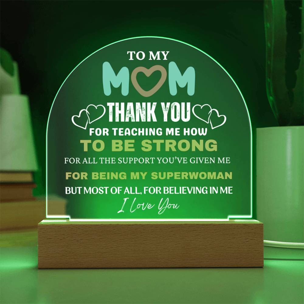 Mother's Day Gift, Premium Domed Acrylic Plaque with Built-in LED Lights