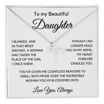 Gift For Daughter Zodiac Symbol Necklace With Message Card And Gift Box - I Once Knew