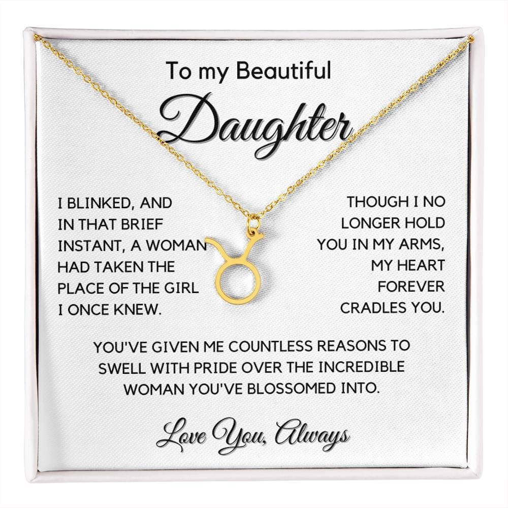 Gift For Daughter Zodiac Symbol Necklace With Message Card And Gift Box - I Once Knew