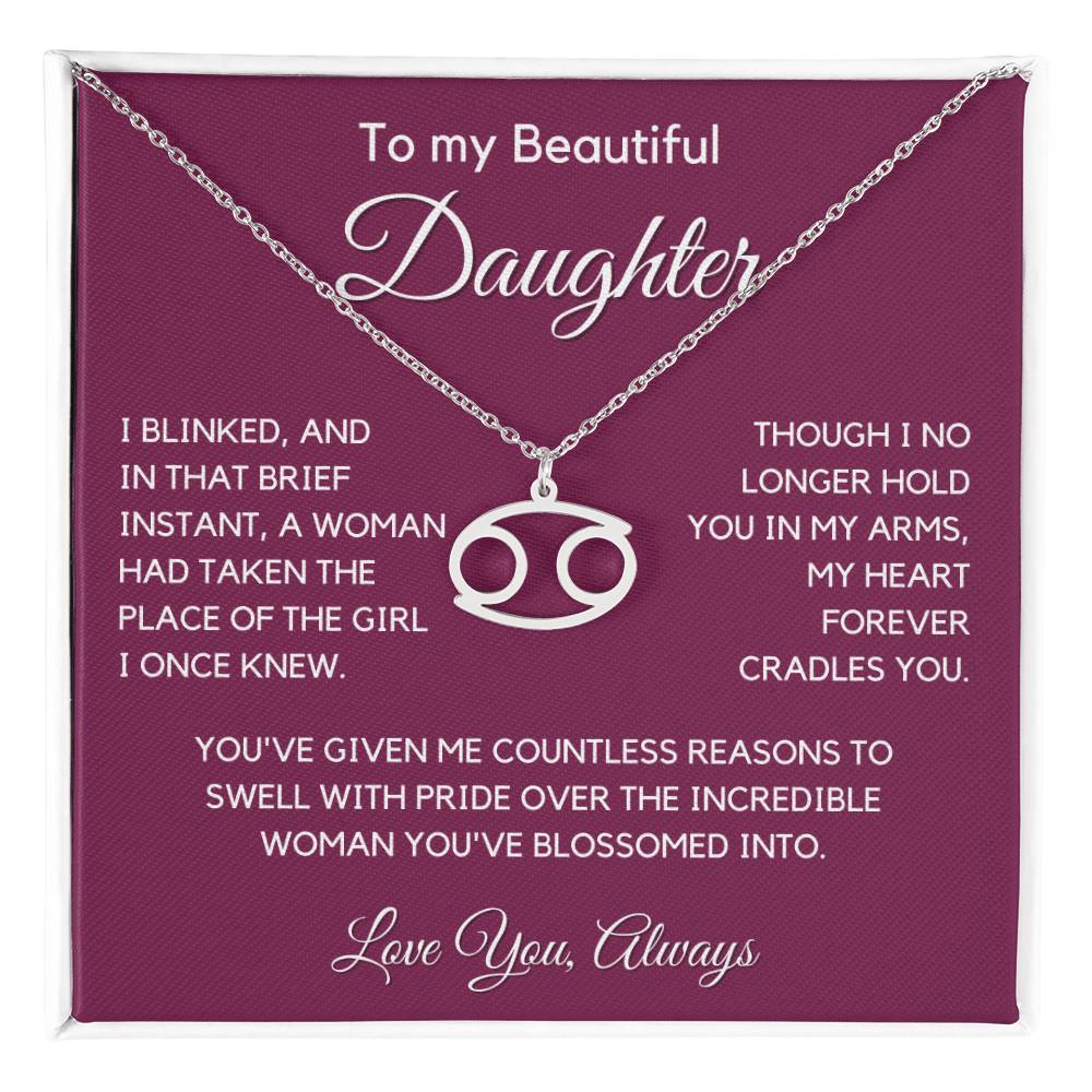 Gift For Daughter Zodiac Symbol Necklace With Message Card And Gift Box - I Once Knew