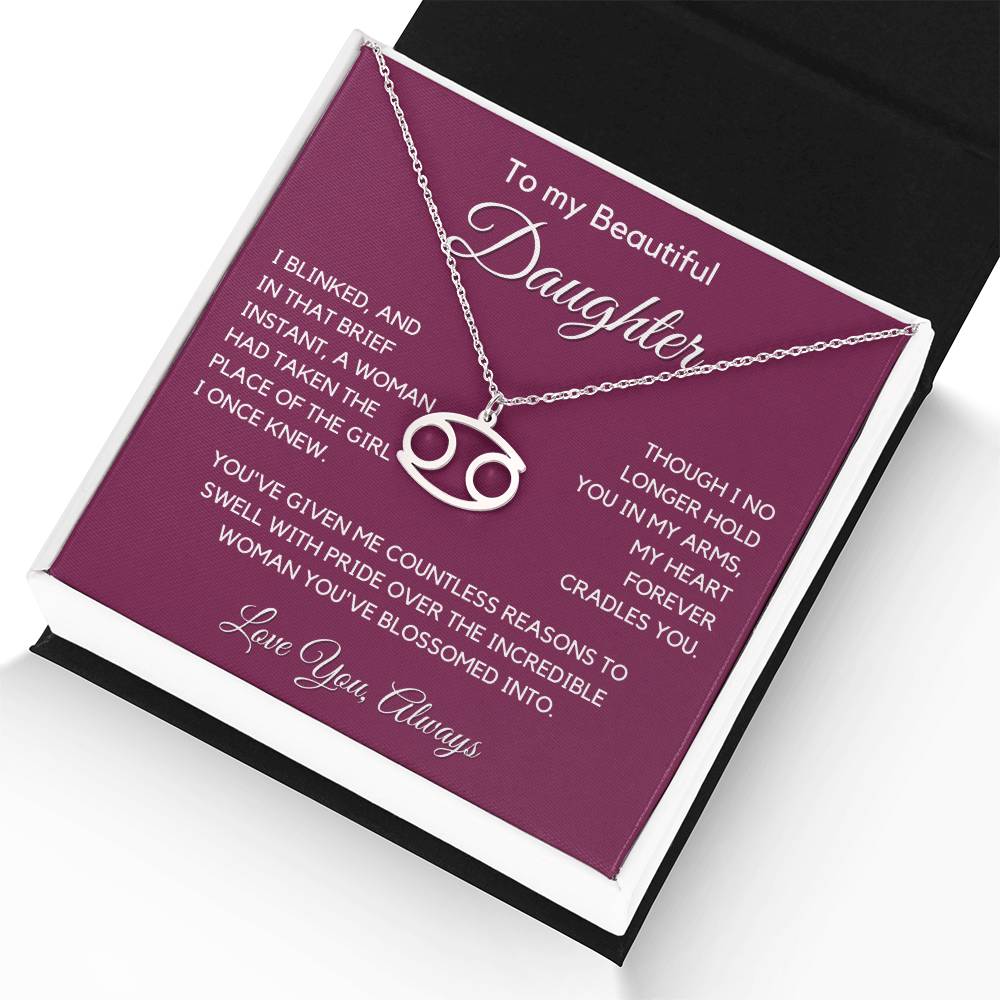 Gift For Daughter Zodiac Symbol Necklace With Message Card And Gift Box - I Once Knew