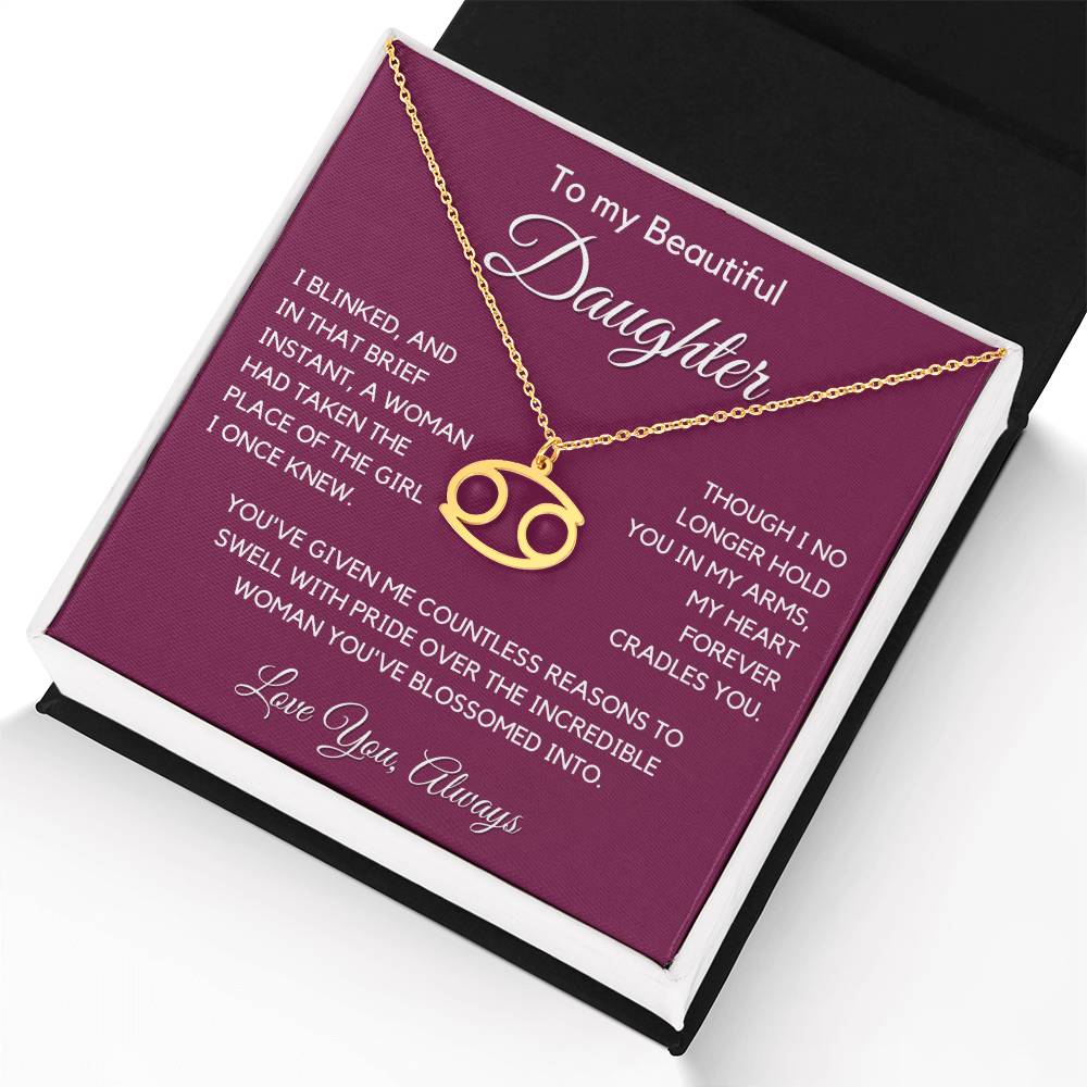 Gift For Daughter Zodiac Symbol Necklace With Message Card And Gift Box - I Once Knew