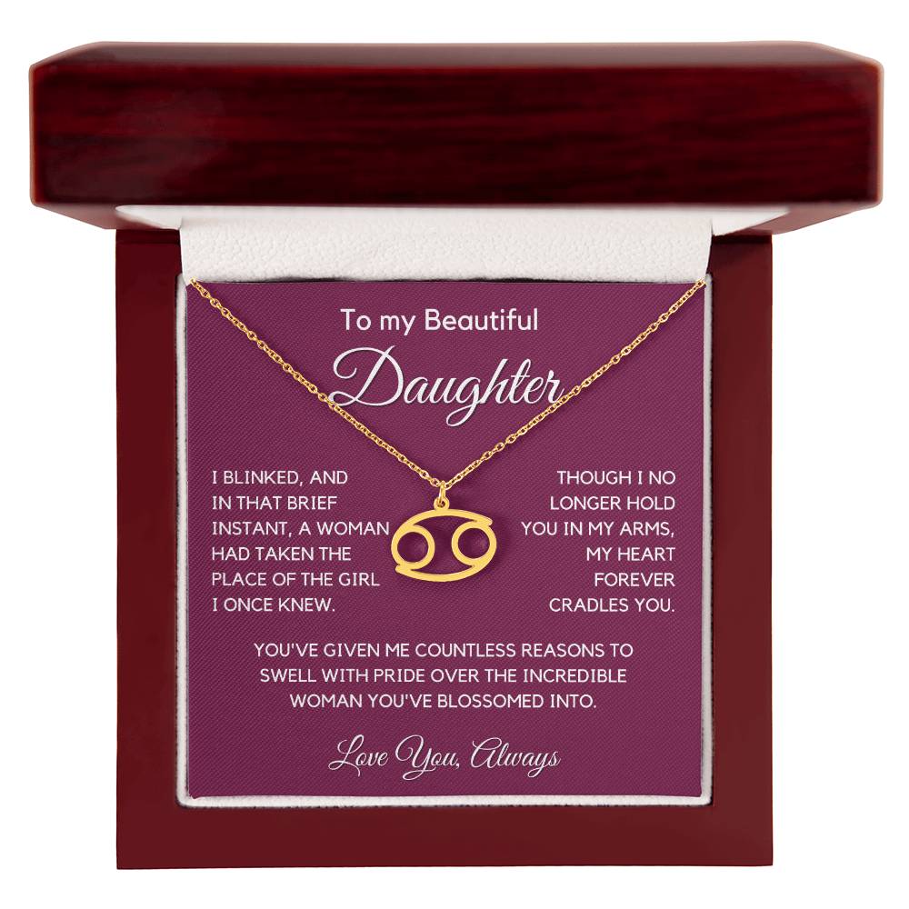 Gift For Daughter Zodiac Symbol Necklace With Message Card And Gift Box - I Once Knew