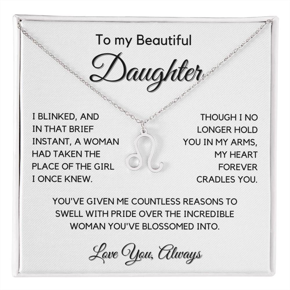 Gift For Daughter Zodiac Symbol Necklace With Message Card And Gift Box - I Once Knew