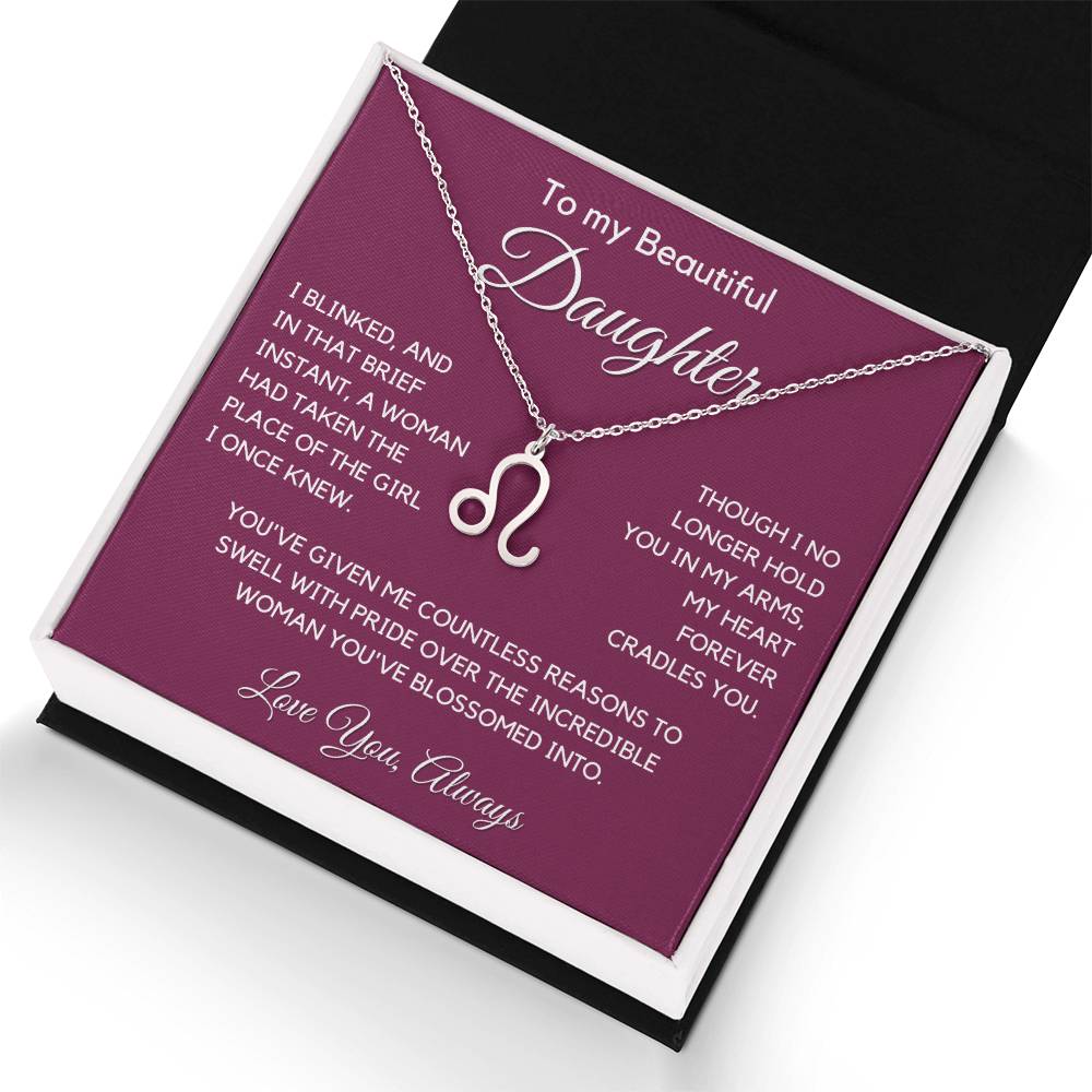 Gift For Daughter Zodiac Symbol Necklace With Message Card And Gift Box - I Once Knew