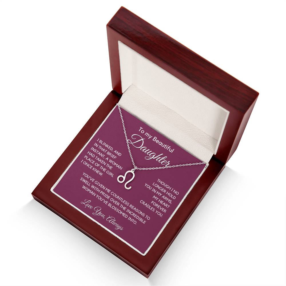 Gift For Daughter Zodiac Symbol Necklace With Message Card And Gift Box - I Once Knew